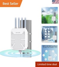 AX1800 Outdoor WiFi 6 Extender Weatherproof Access Point Long Range Signal B...