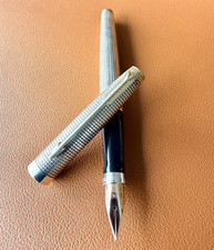 Penna stilografica PARKER 75 argento sterling - pennino extra fine, vintage perfetta