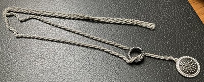 Rope 28  Slide Necklace With Blackstones