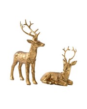 Best DN DECONATION 2PCS Christmas Resin Reindeer Figurines Decorations for Table
