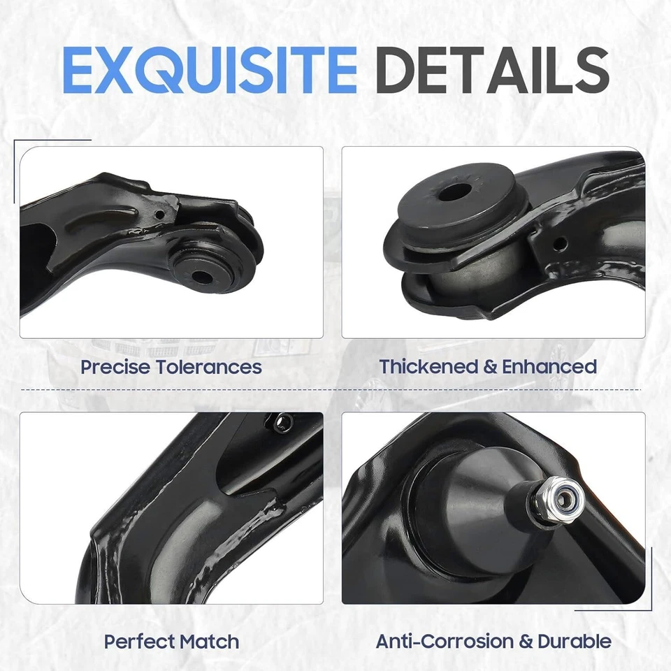 For Chevy Silverado GMC Sierra 3500 2500 HD H2 Front Upper Control Arms Tierods - Image 4 of 4