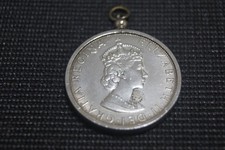 1964 Bermuda Crown  Queen Elizabeth II SILVER COIN NECKLACE FREE SHIPPING !!!