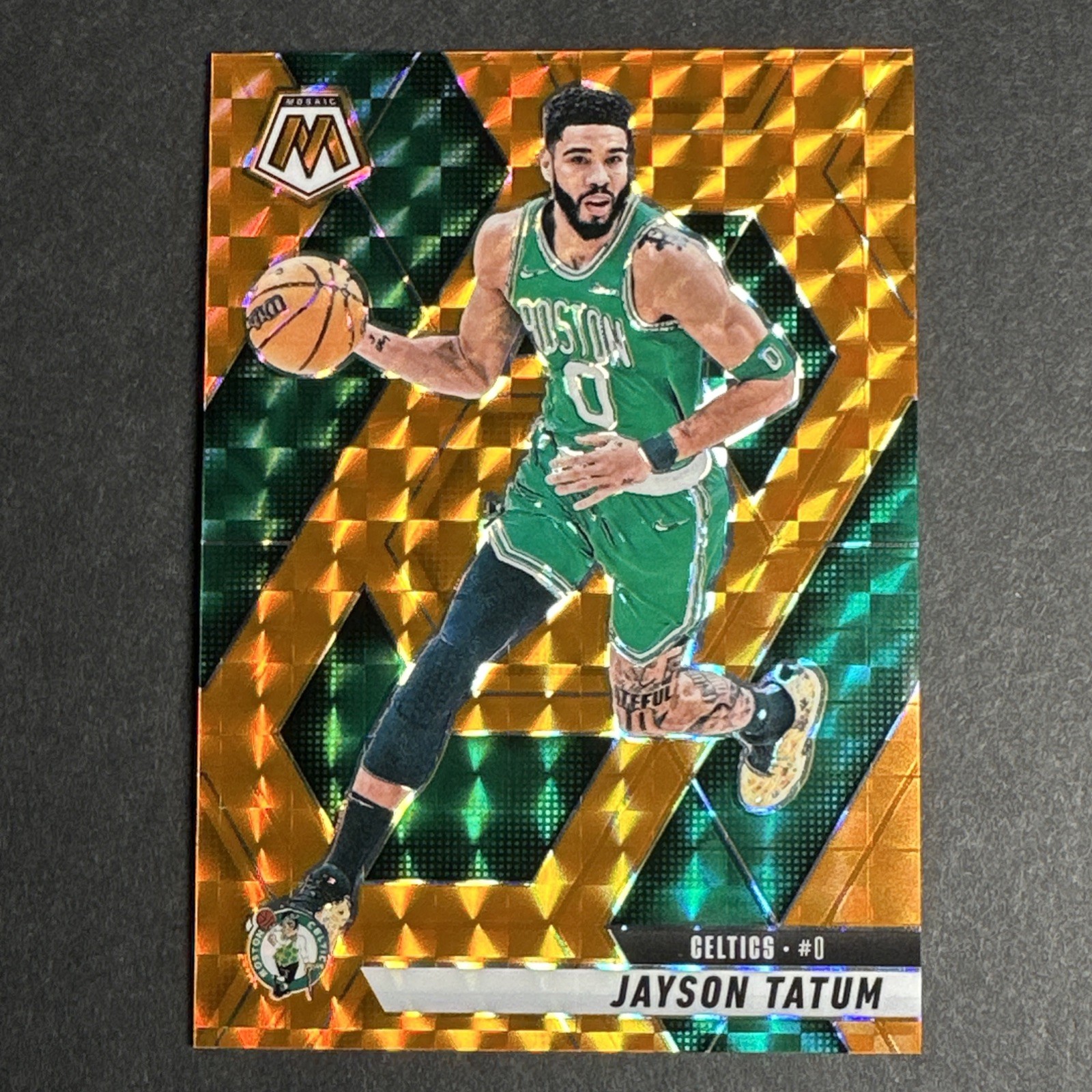2024-25 Panini Mosaic Orange Mosaic Prizm /249 Jayson Tatum #188