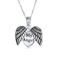 Saying MY ANGEL Heart Locket Necklace Pendant for Daughter in Sterling Silver