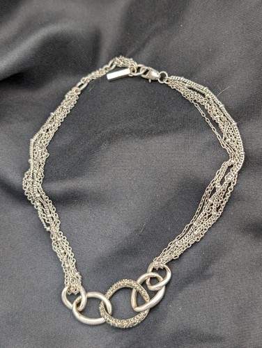 Collana girocollo regolabile KENNETH COLE 15” 16” 17” MARCASITE TONO ARGENTO - Foto 1 di 6