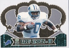 BARRY SANDERS 2000 Pacific Crown Royale DIE-CUT FOOTBALL CARD Detroit Lions HOF!