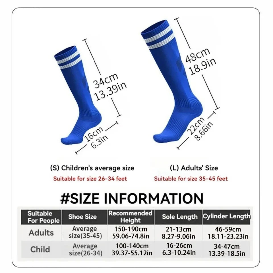 Men Sport Breathable Long High Knee Football Socks Footy Soccer Baseball Hockey