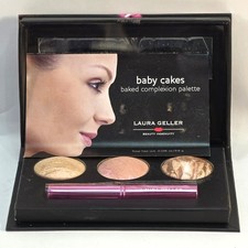 Laura Geller Baby Cakes Baked Complexion Makeup Palette W/ Applicator Wand Italy