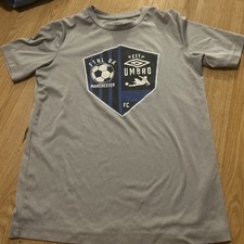 Umbro Soccer Shirt UK Football Size Large 12/14 Light Grey Athletic Top SS