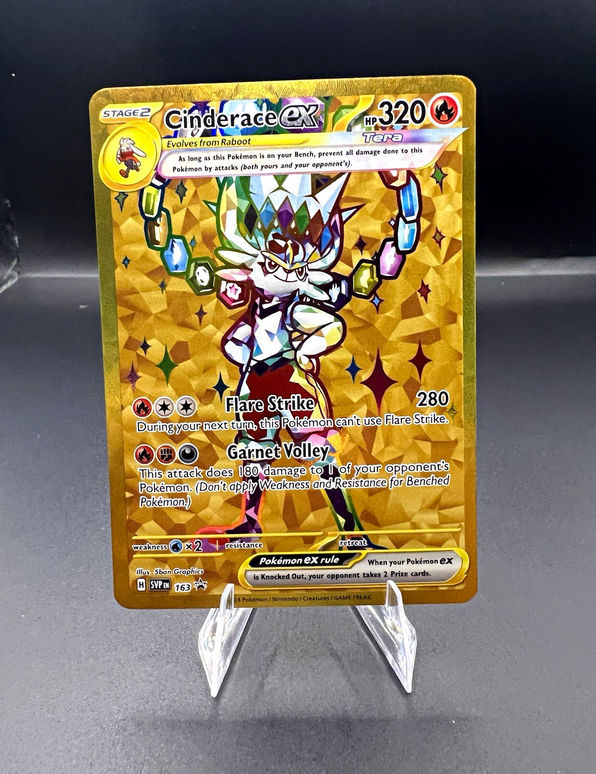 Pokemon TCG Cinderace ex 163 SV Promo Cards Holo Promo EN HP 320 Stage 2