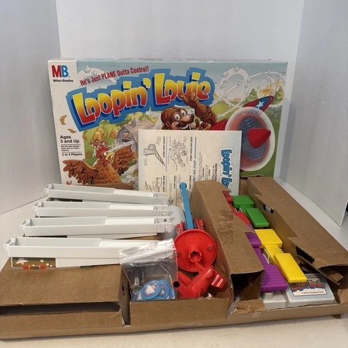Vintage 1992 Milton Bradley Loopin' Louie Board Game COMPLETE WORKING MOTOR!