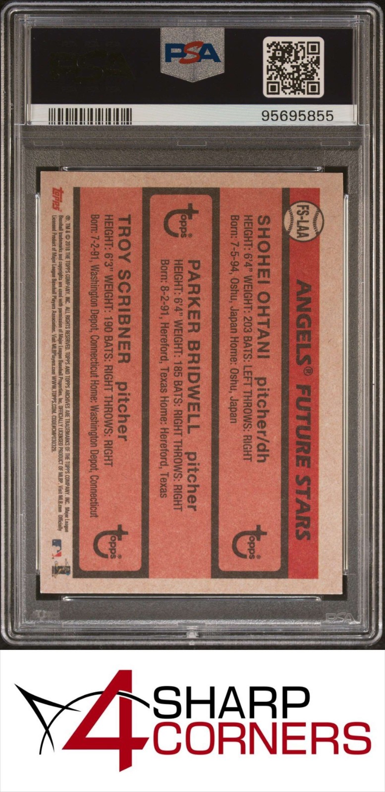 2018 TOPPS ARCHIVES 1981 TOPPS FUTURE STARS TRIOS #LAA SHOHEI OHTANI RC PSA 9 view 2