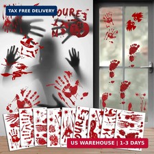 Halloween Window Clings 9 Sheets Bloody Handprint Footprint Stickers Halloween D