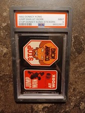 1982 Topps Donkey Kong Jump Man At Work Stop Super Mario Psa 9 RC Sticker ???