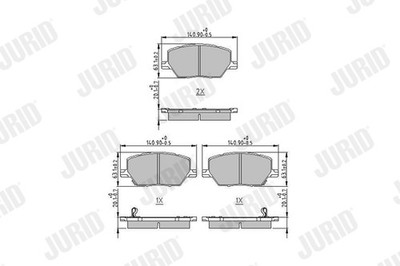 573610J Jurid brake pad set, disc brake for Alfa Romeo, Fiat, Jeep