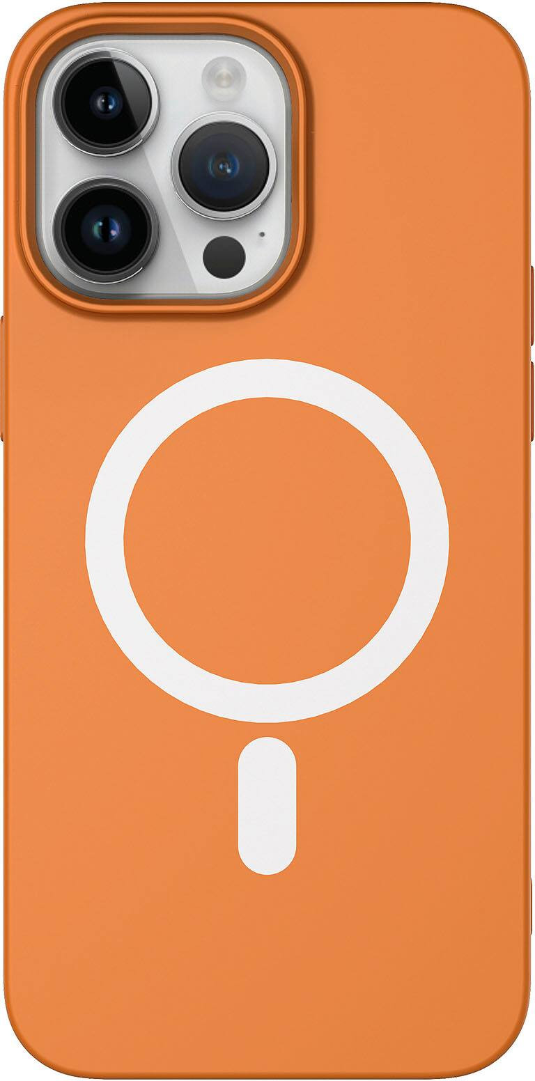 AMPD - Мягкий чехол Real Feel с функцией MagSafe для Apple iPhone 14 Pro - Оранжевый