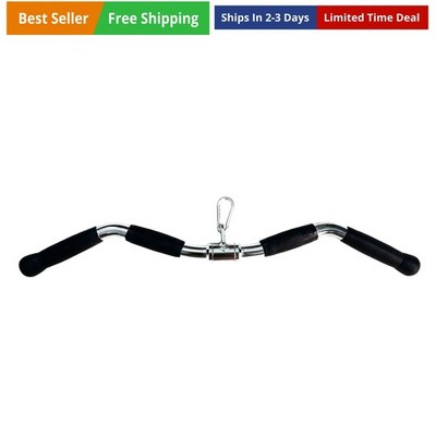 Lat Cable Machine Attachment Curl Pulldown Barbell Revolving Bar, Multi-Exerc...