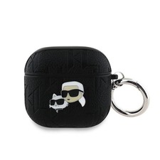 Karl Lagerfeld PU Embossed Karl and Choupette Heads Case for AirPods 4 Black