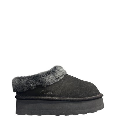 Clarks LB0573SC00-BLACK Clog Suede Platform Damen AI26