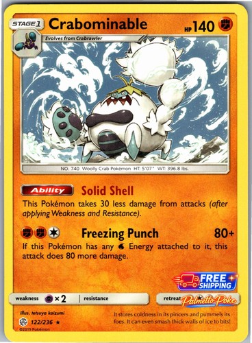 Crabominable 122/236 Rare SM - Cosmic Eclipse Pokemon NM/LP