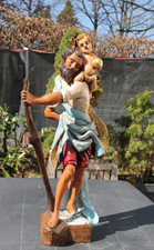 Christopherus mit Kind-55cm hoch-Figur-Holz