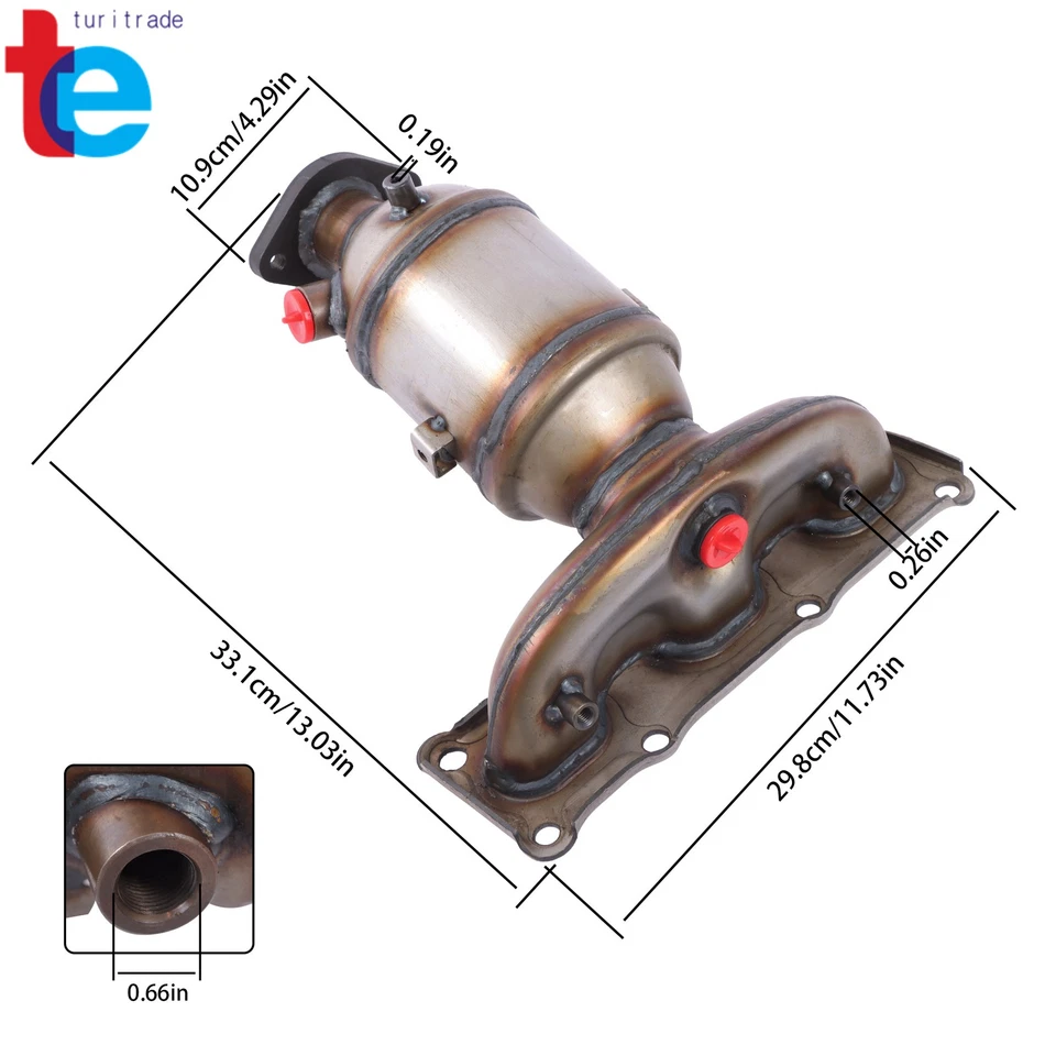 Convertidor catalítico derecho y derecho 2013-2018 para Hyundai Santa Fe 3,3 L V6 2 piezas 641590 Foto 4 de 4