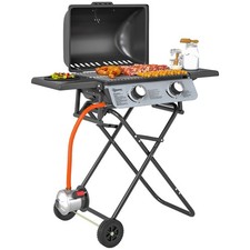 Gasgrill für Camping tragbar 2-Brenner Koffer-Design stabil leistungsstark