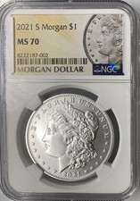 NGC MS 70 2021-S Centenary Morgan Pure Silver Dollar (San Francisco Mint)