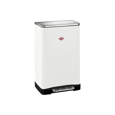 WESCO Big Double Boy Abfallsammler 2x18L weiß matt Edelstahl-Fußtritt