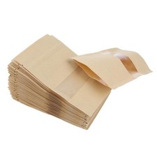 Kraftpapiert&uuml;ten, 50 St&uuml;ck, mit Sichtfenster, Rei&szlig;verschluss,