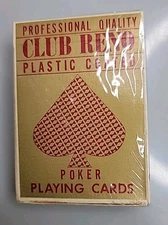 NIP Club Reno Playing Cards No. 103 Diamond Back Red Linen Finish With Tax Stamp