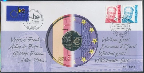 LS81265 Belgium 2002 european union FDC numis letter used