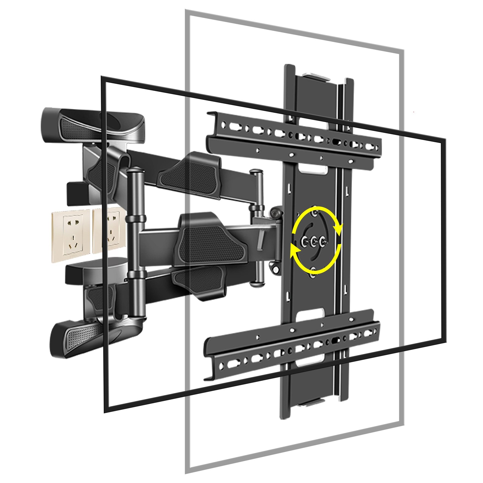 Vertical and Horizontal Rotating Corner TV Wall Mount for 32-65 inch, Landsca...