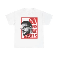 Malcom X Poster Shirt Vintage Save The Rebels Graphic Unisex Heavy Cotton Tee