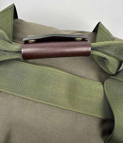 Filson Nylon Duffle Bag Otter Green Barrel Pack 20019934 Leather Handle RARE - Picture 10 of 24