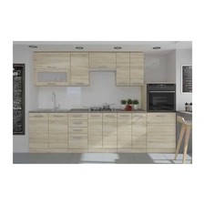 LASSEN Cuisine complete L 300 cm avec demi-colonne four et hotte