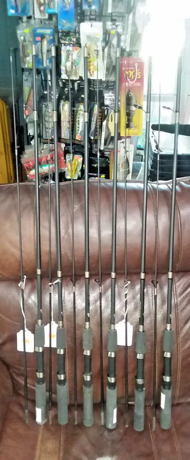 Lot of SIX South Bend Neutron 6 foot 2 Pc Spinning Rod Grey 