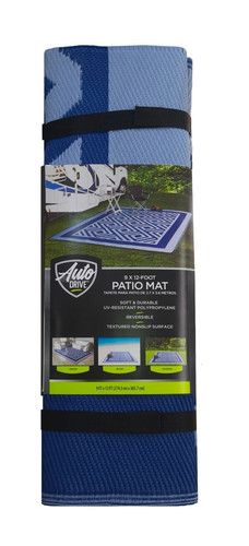 Blau Weiß Roll Wohnmobil Matte Wende Teppich 9 x 12 Fuß Faltbar Outdoor Terrasse Deck - Bild 1 von 3