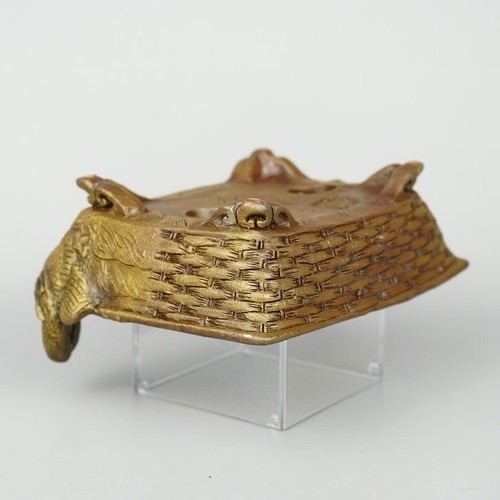 Bonsai Pot with Relief Carving of a Dragon Tani Arashiyama Rectangular Pot Japan - Picture 5 of 5