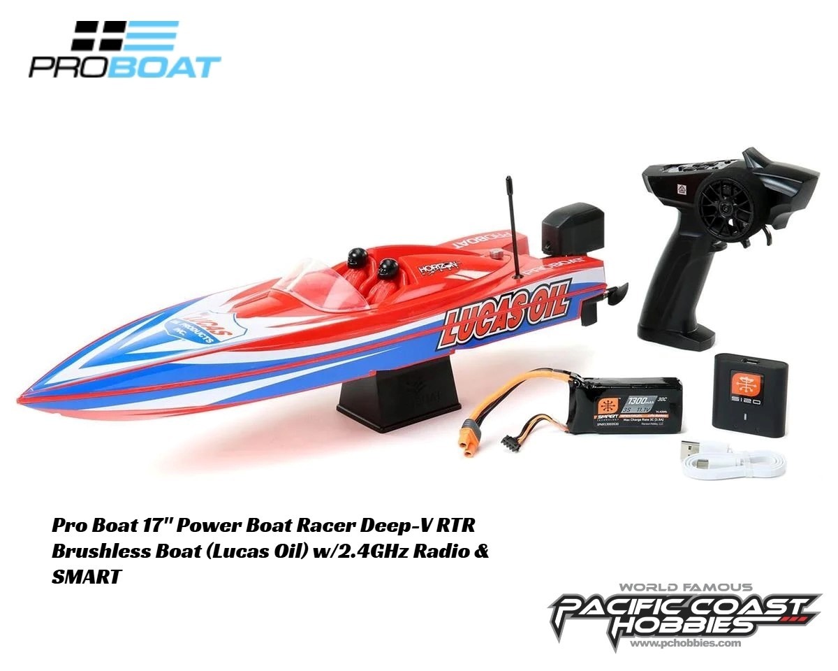 Pro Boat 17" Power Boat Racer Deep-V RTR Brushless Boat (Lucas Oil)