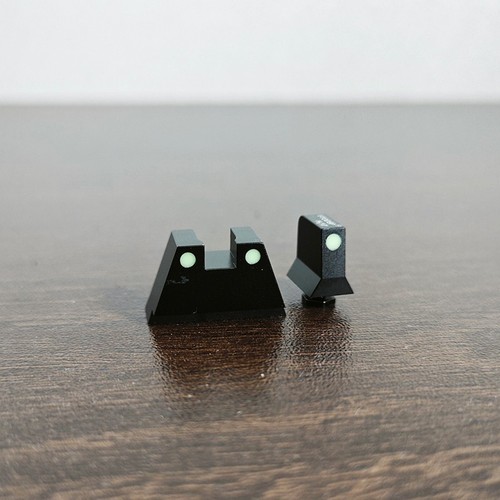 Used Glow In Dark Suppressor Height Sights For Glock Mos 17, 19, 22-28, 31-35