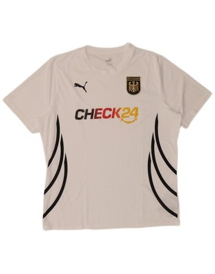 Puma Mens Deutshland Graphic T-Shirt Top XL White Striped Polyester BQ07