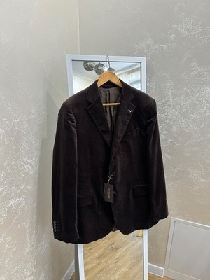 NWT Trussardi Elegant men's Brown cotton blazer jacket Size: 54