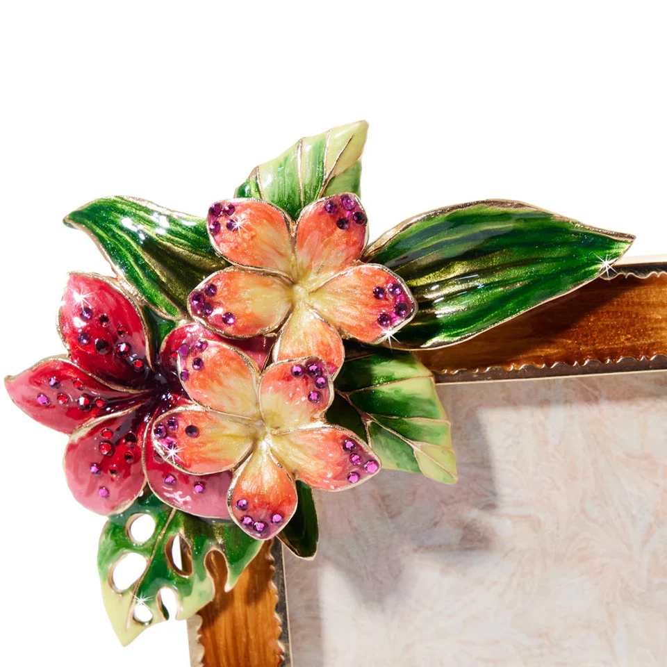 "Jay Strongwater - Marco - Marco de flores tropicales 3"" x 4""" Foto 3 de 3