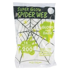 Fun World Glow-in-the-Dark Spider Web   16 ft Long, Covers 200 Sq Ft   Indoor...