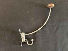  Antique Wall Mount Coat Hat Double Hook Hanger Metal Wood Vintage