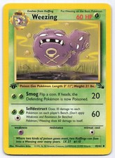 Weezing Fossil 45/62 1st Edition Pokemon Card Mitsuhiro Arita Art LP on eBay
