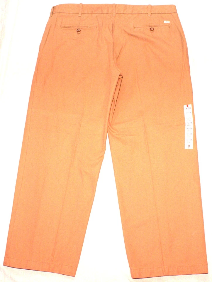 Pantalones Chinos IZOD Agua Salada Calce Recto Caqui Para Hombre 42X30, NUEVO Foto 2 de 3