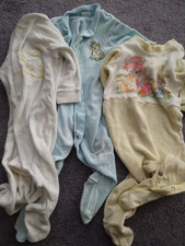 Three vintage baby sleepers, snaps, 1 Ladybird and 2 Princess, 6 months