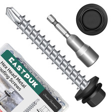 50-Pack 10 X 1-1/2 Hex Head Self-Drilling Metal Roofing Screws with EPDM Washer